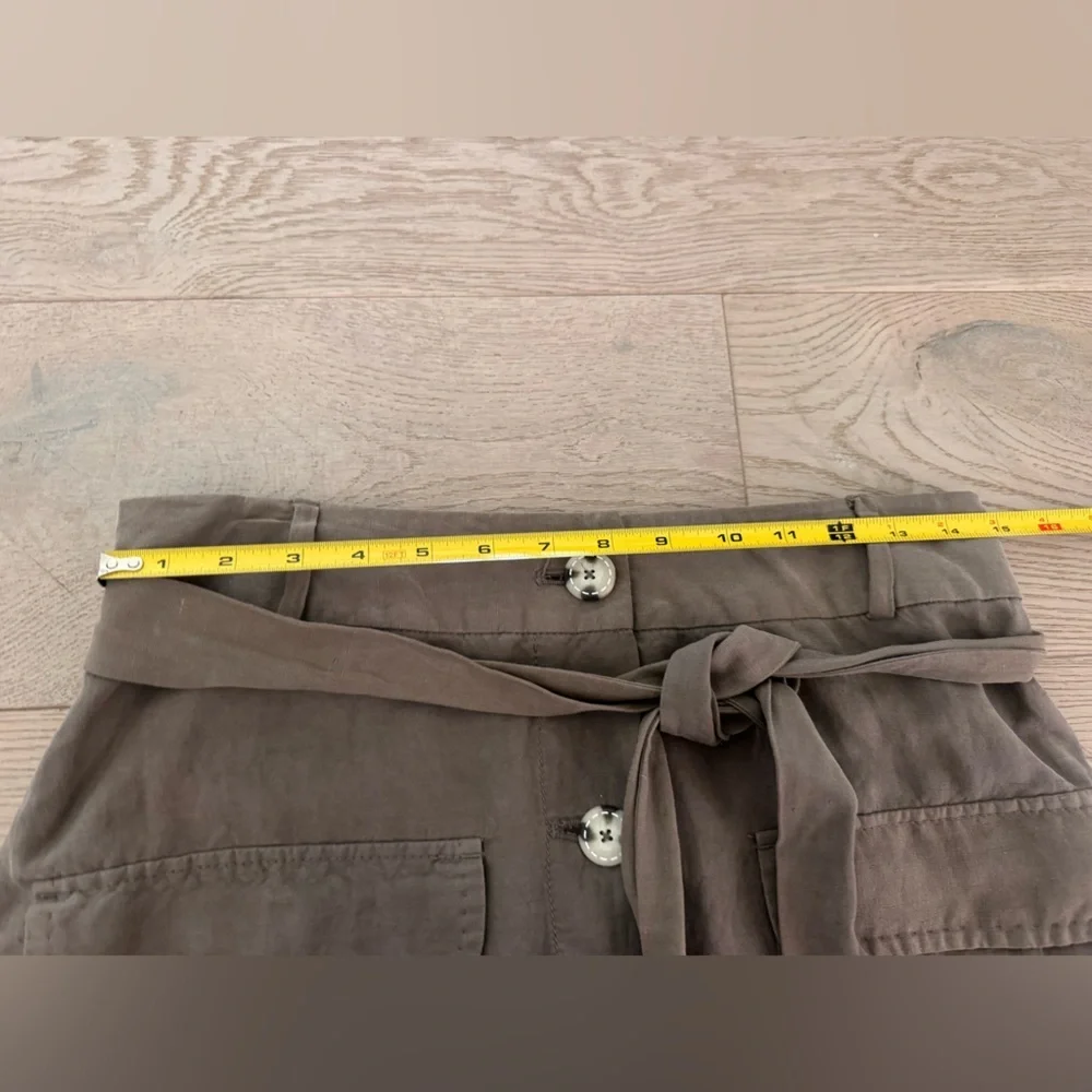 InWear silk/linen blend button down beige skirt size 8